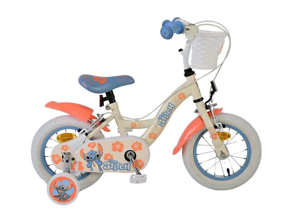 Disney Stitch Børnecykel   12" Med Støttehjul   Coral Blå fra Volare