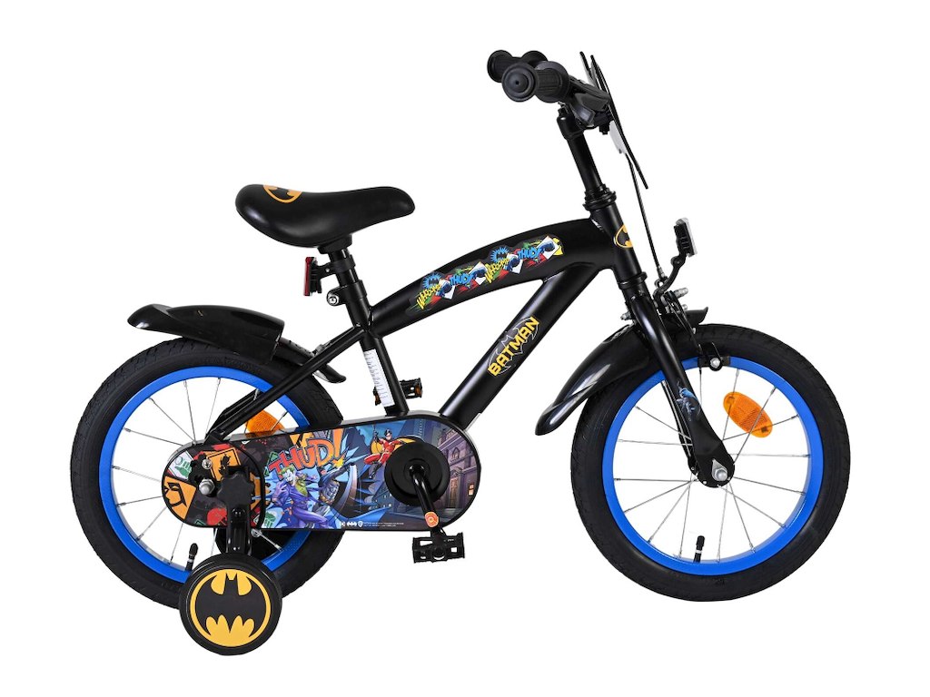 Batman Børnecykel   14" Med Støttehjul   Sort fra Volare