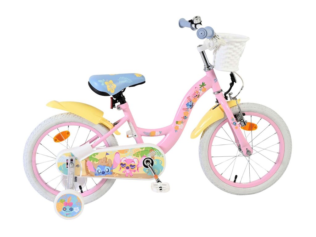 Disney Stitch Børnecykel   16" Med Støttehjul   Lyserød fra Volare