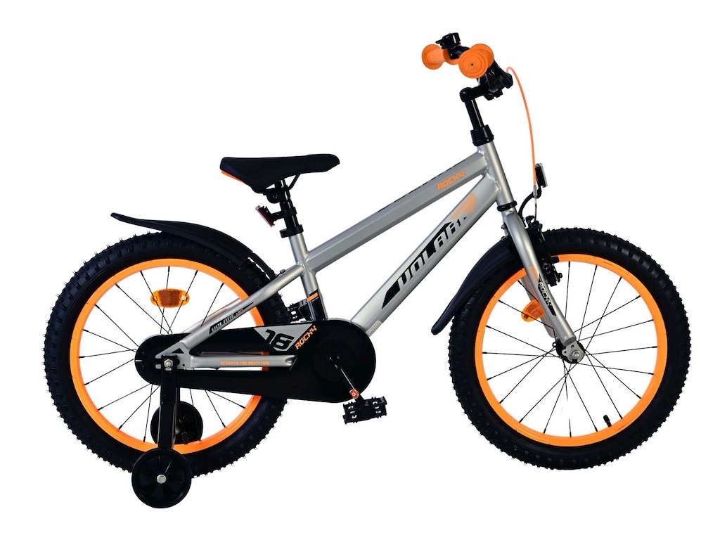 Rocky Børnecykel   18" Med Støttehjul   Grå fra Volare