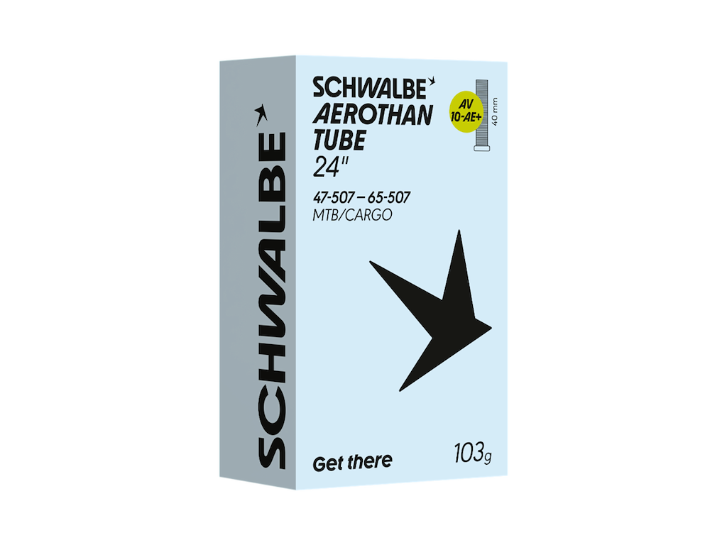 Aerothan Plus Slange 24" (47 65 507) Med Av Ventil   Av10 Ae+ fra Schwalbe