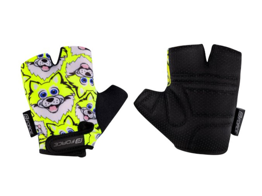Wolfie Børne Cykelhandsker Fluo   Sort (størrelse: Small) fra Force