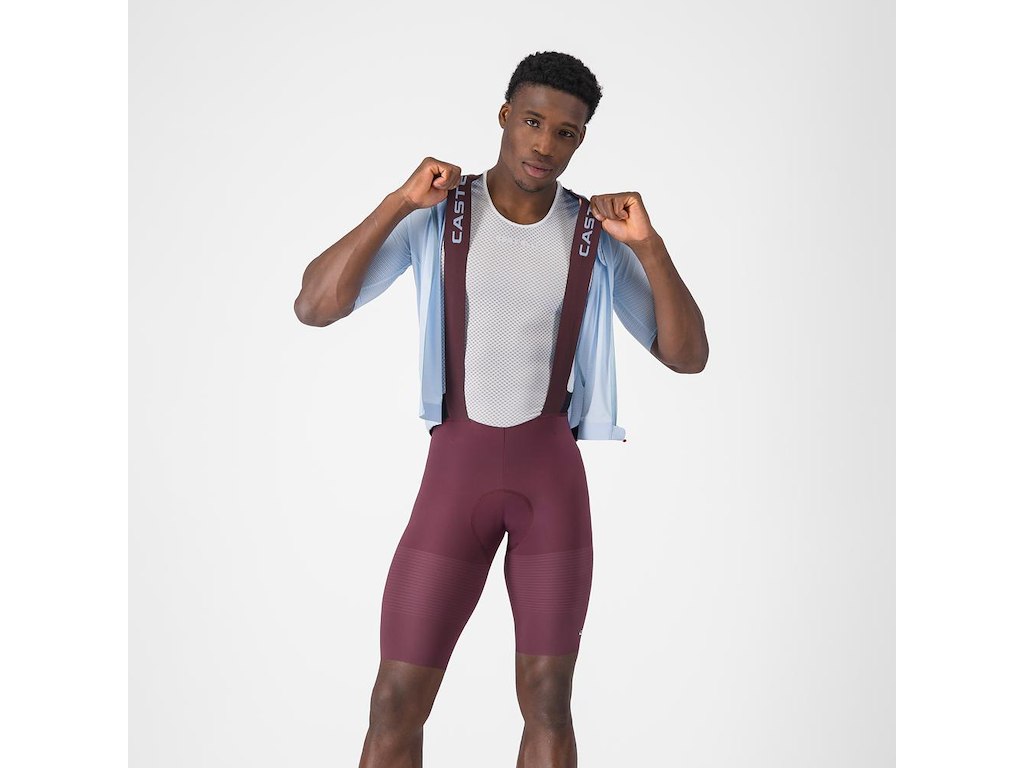 Premio Evo Bibshort   Cykelshorts M Pude   Herre   Deep Bordeaux Winter Sky   M fra Castelli