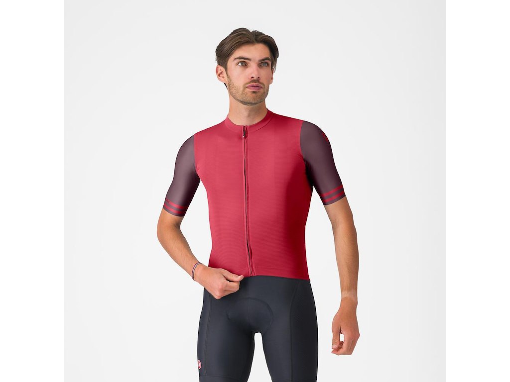 Prologo Lite 2 Jersey   Cykeltrøje   Korte ærmer   Herre   Rich Red Bordeaux   S fra Castelli