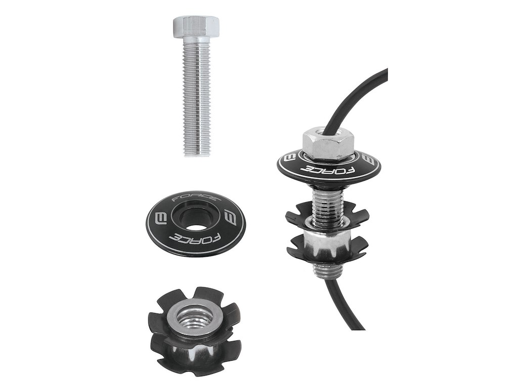 Star Nut  Med Hul Til Bmx 1 1 8'' Aluminium   Sort fra Force