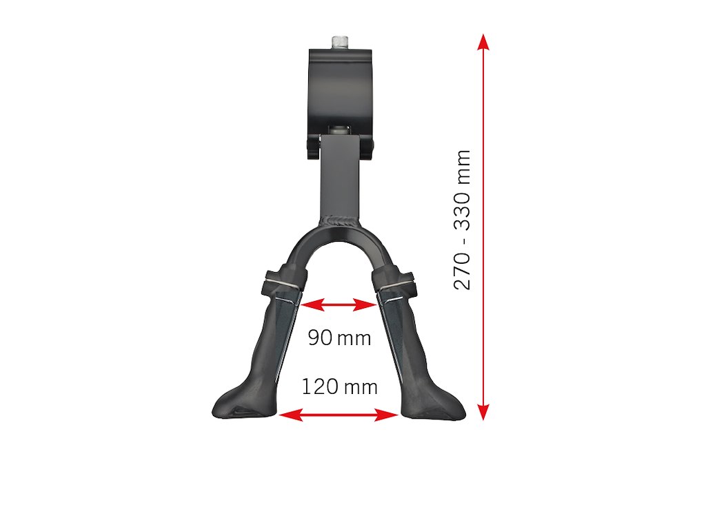 Comfort Double Støtteben 24 28" Cykler   270 330mm Høj   Sort fra Ergotec
