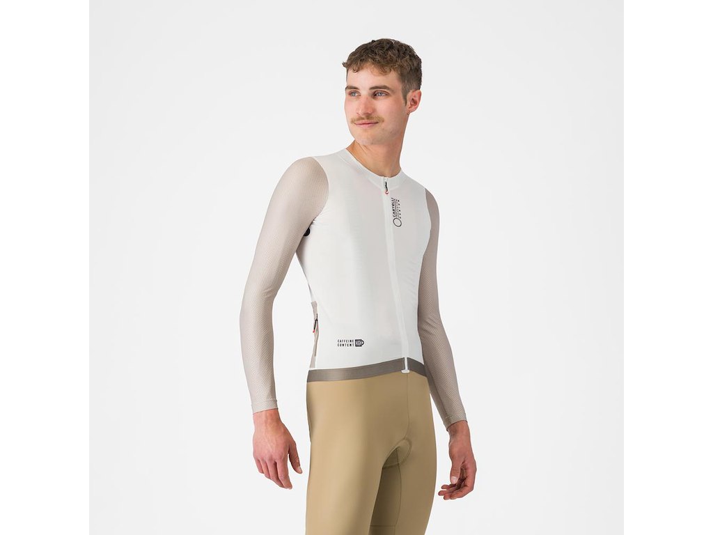 Coretto Ls Jersey   Cykeltrøje   Lange ærmer   Herre   Ivory Clay Black   S fra Castelli