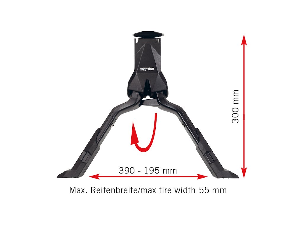Double Flex 3 Støtteben Center 28 29" Cykler   300mm Høj   Sort fra Ergotec