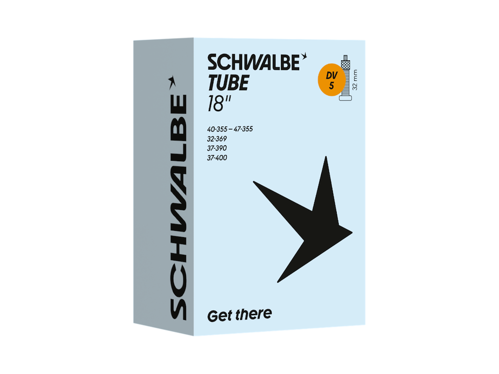 Slange 18" (32 47 355) Med 32mm Lang Dunlop Ventil Dv5 fra Schwalbe