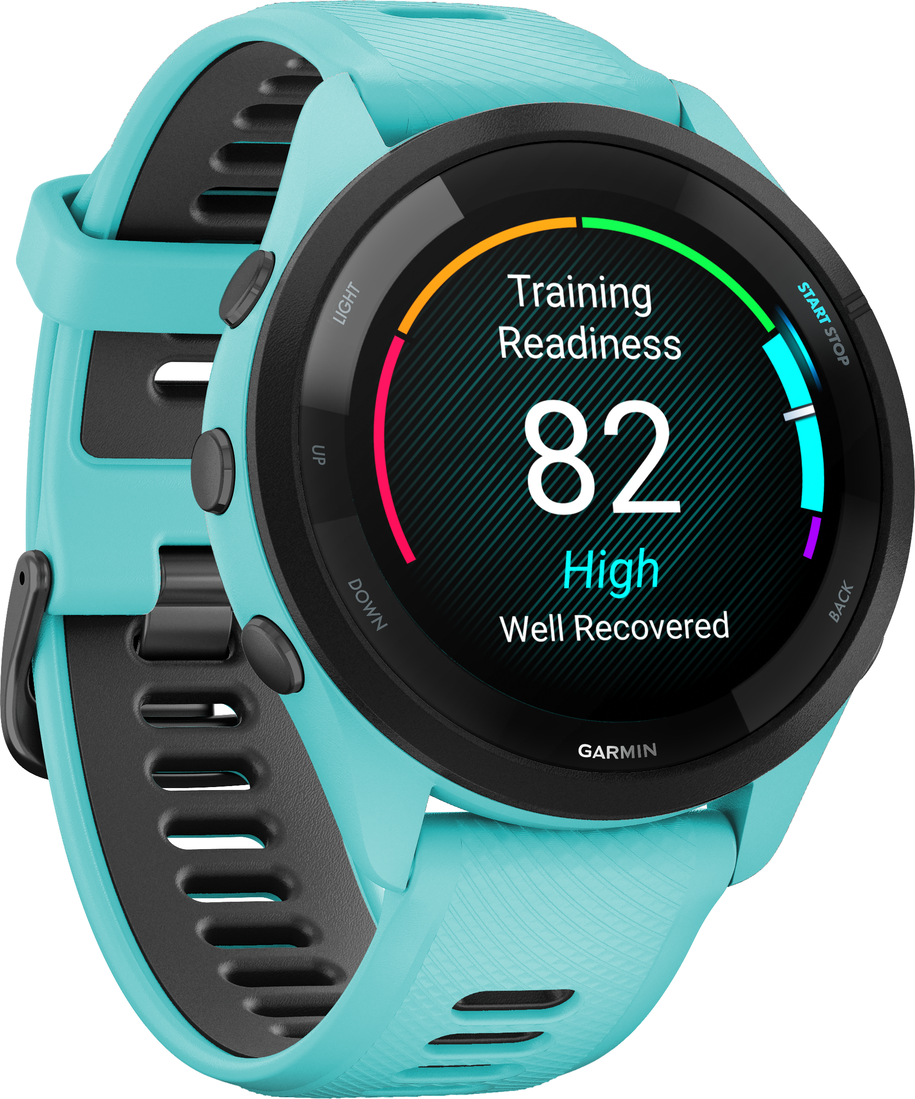 Forerunner 265 Music   Aqua Sort fra Garmin