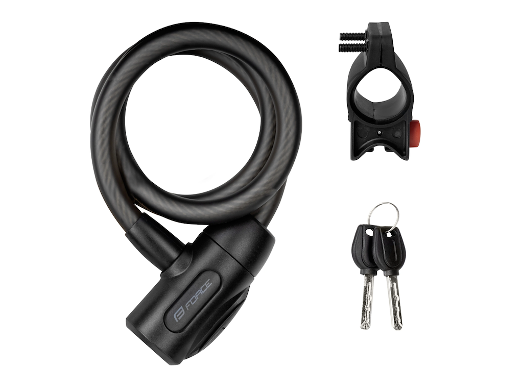 Luxo Spirallås Med Holder   S12 800 Mm   Sort fra Force