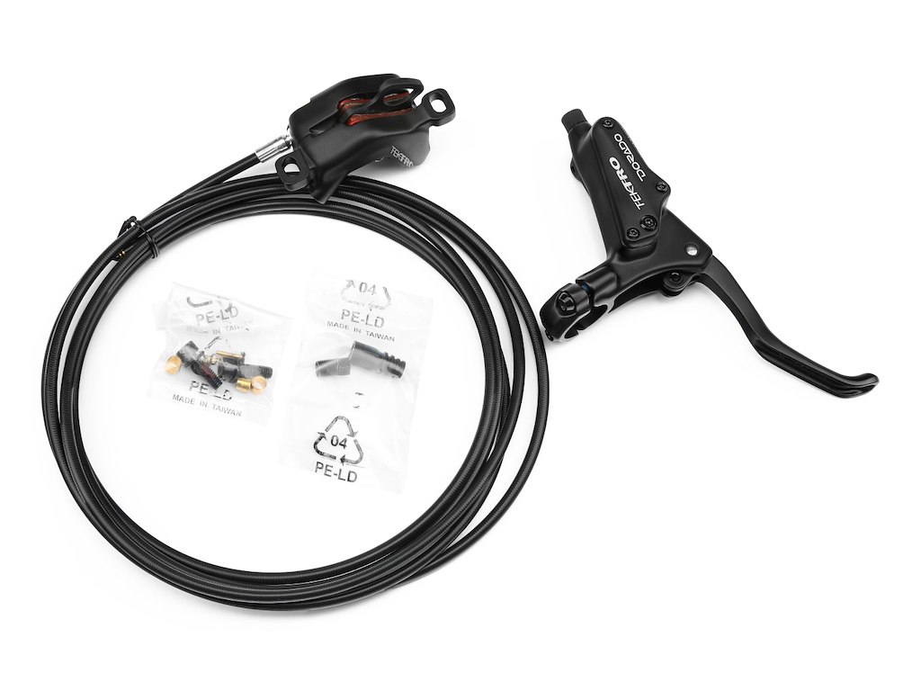 Hydraulisk Bremsesæt Højre 4 Stemplet Med 2,3mm Rotor ø5,5mm 3200mm Lang Bresmeslange fra Tektro