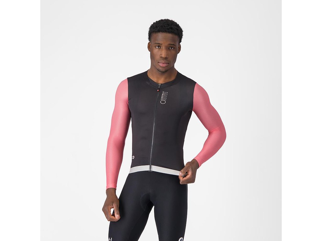 Coretto Ls Jersey   Cykeltrøje   Lange ærmer   Herre   Black Rosa Giro Silver Moon   M fra Castelli