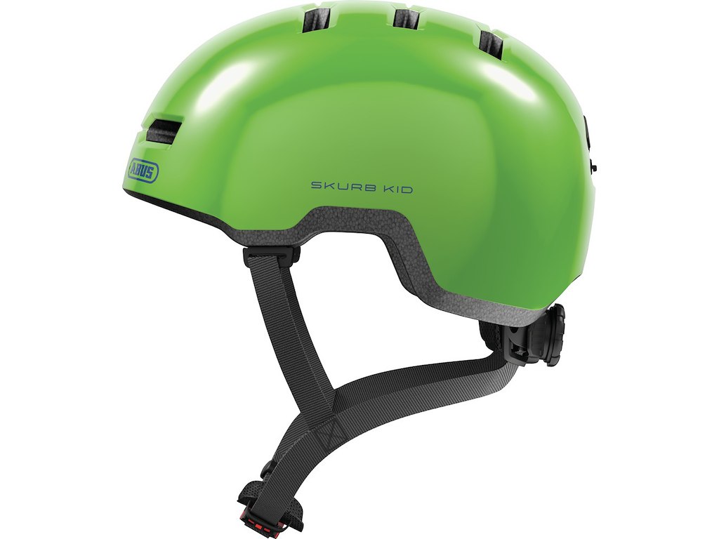 Skurb Kid Cykelhjelm Shiny Green (hjelmstørrelse: 50 55 Cm) fra Abus