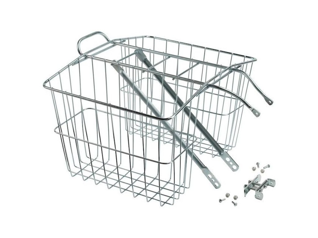 Bagagebærer Med Kurve Sølv Large fra Wald