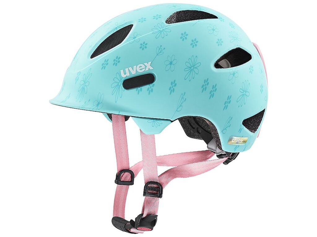 Oyo Style Cykelhjelm Kids   Flowers Cyan Matt   Str. 45 50 Cm fra Uvex