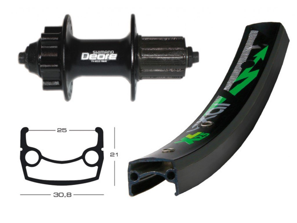 Baghjul Sort Deore 8 9 Speed Kassette Disk fra Shimano