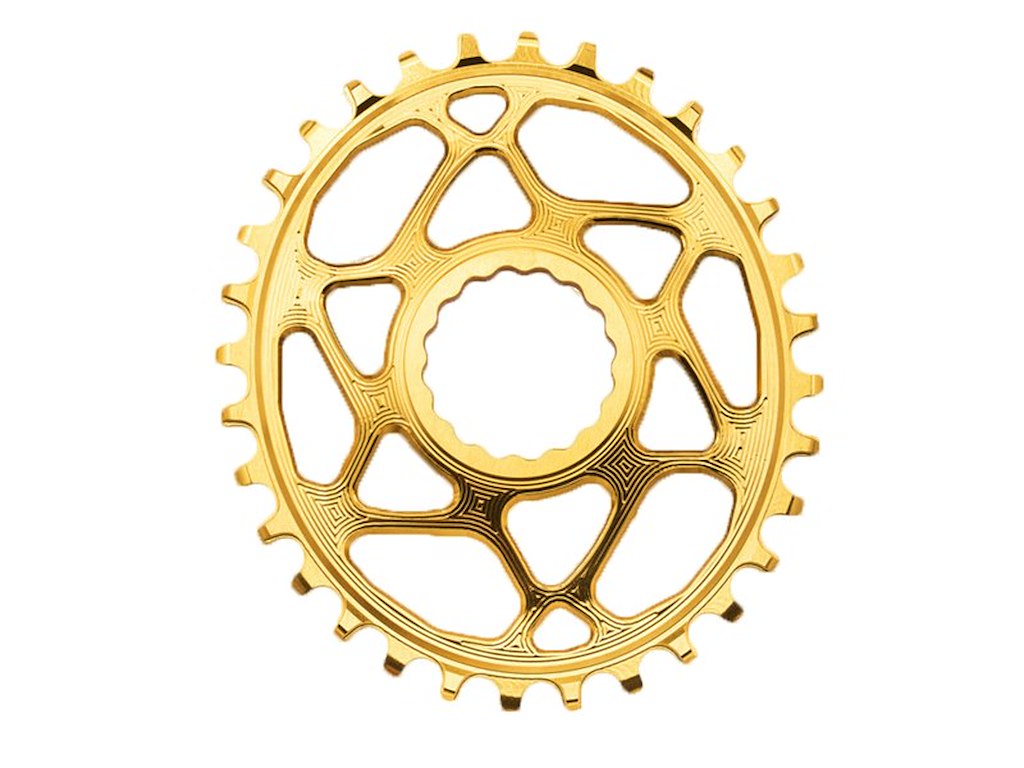 Oval 34t Klinge Til Direkte Montering (raceface) Guld 3 Mm Offset fra Absoluteblack