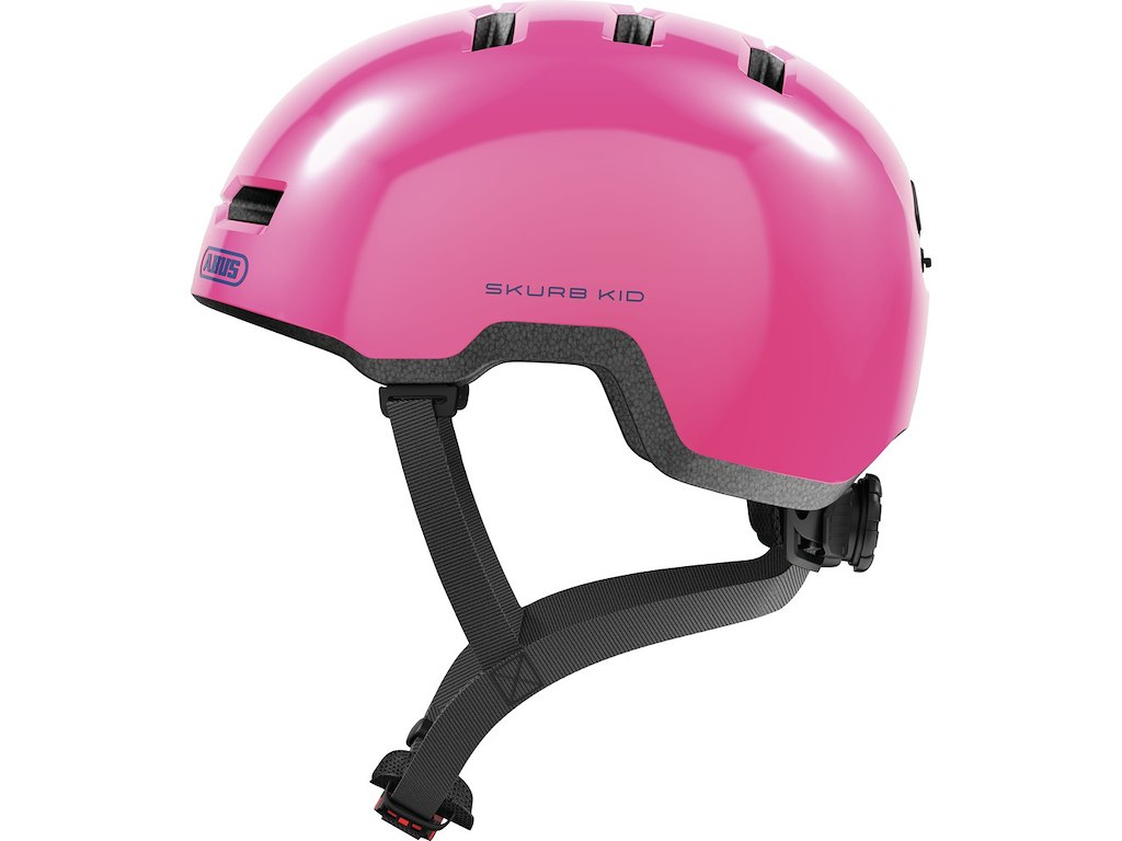 Skurb Kid Cykelhjelm Shiny Pink (hjelmstørrelse: 50 55 Cm) fra Abus