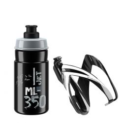Kit Ceo Black Glossy +bottle Jet 350ml Black Log Gr   Flaskeholder fra Elite