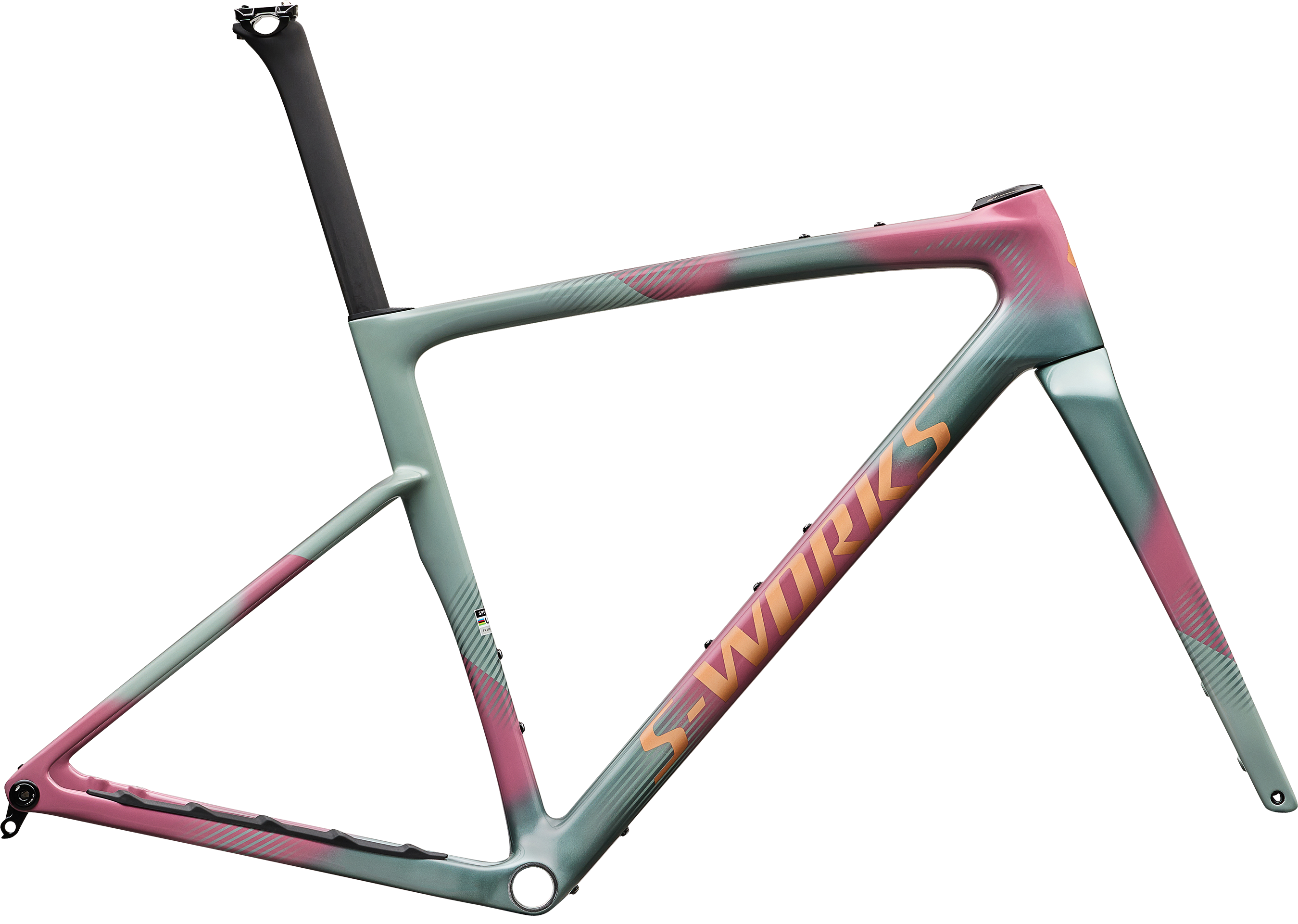 S Works Crux 5 Frameset Fact 12r Carbon 2027   Agave Grey Photon Tint Over Silver Dust fra Specialized
