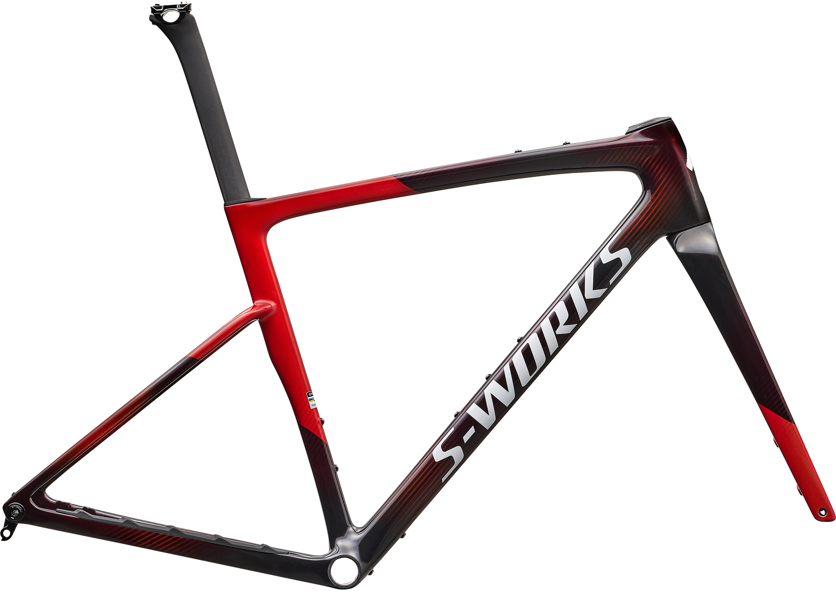 S Works Crux 5 Frameset Fact 12r Carbon 2027   Cayenne Metallic Red Tint White Silver Metallic fra Specialized