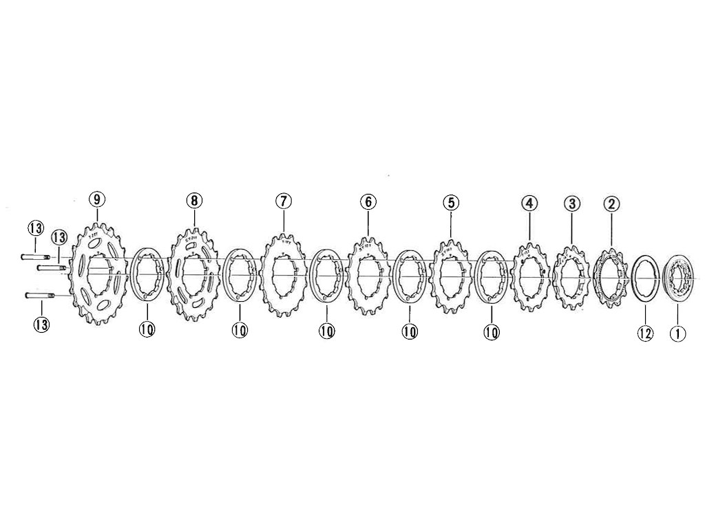 Shimano Klinge 14 Tands T+v Til Hg Kassette Pos. 2 fra Pro