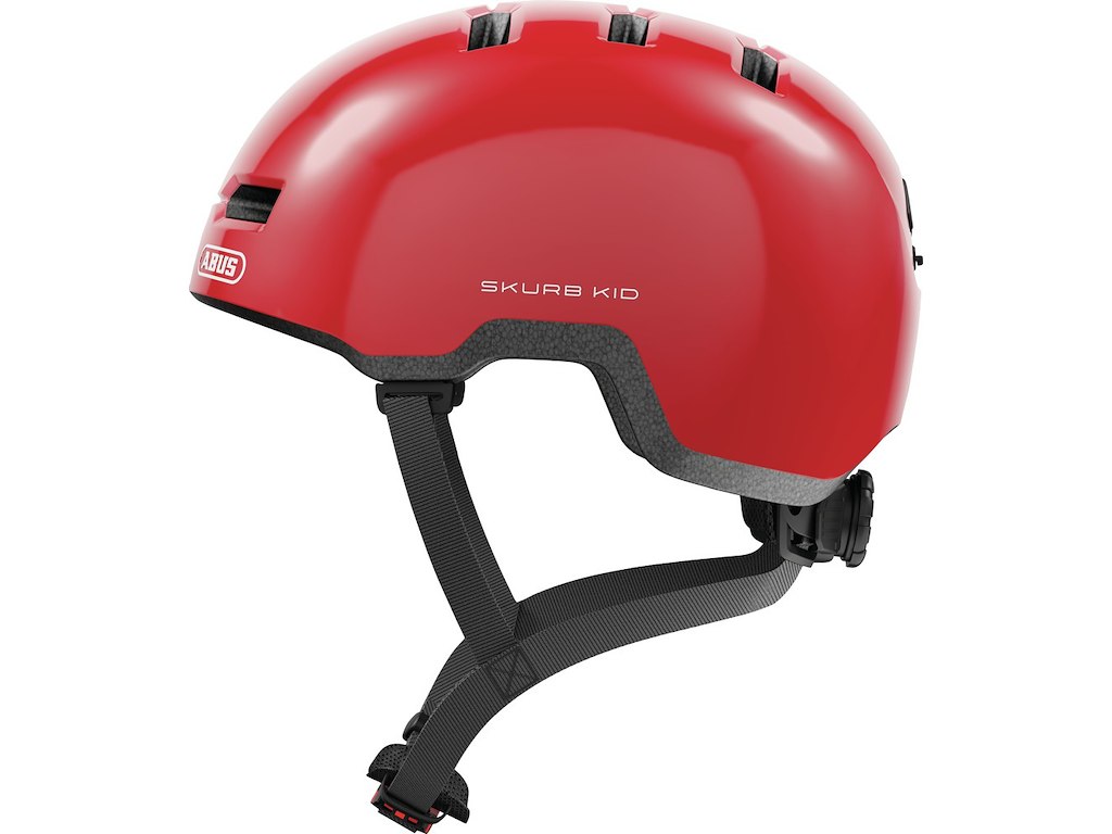 Skurb Kid Cykelhjelm Shiny Red (hjelmstørrelse: 45 50 Cm) fra Abus