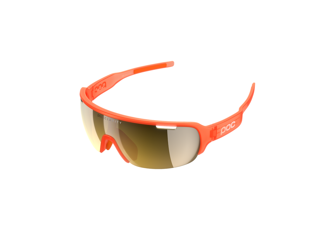 Half Blade Cykelbriller Fluorescent Orange Translucent Clarity Gold Mirror fra Poc