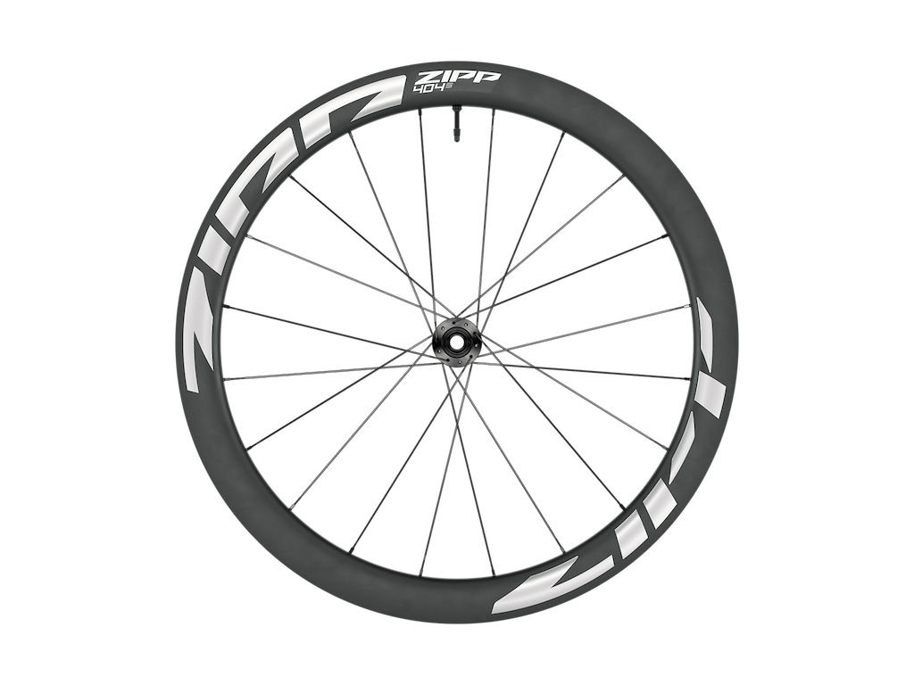 404 S 700c Forhjul   12x100mm E Thru   Disc Centerlock   Hvide Decals fra Zipp