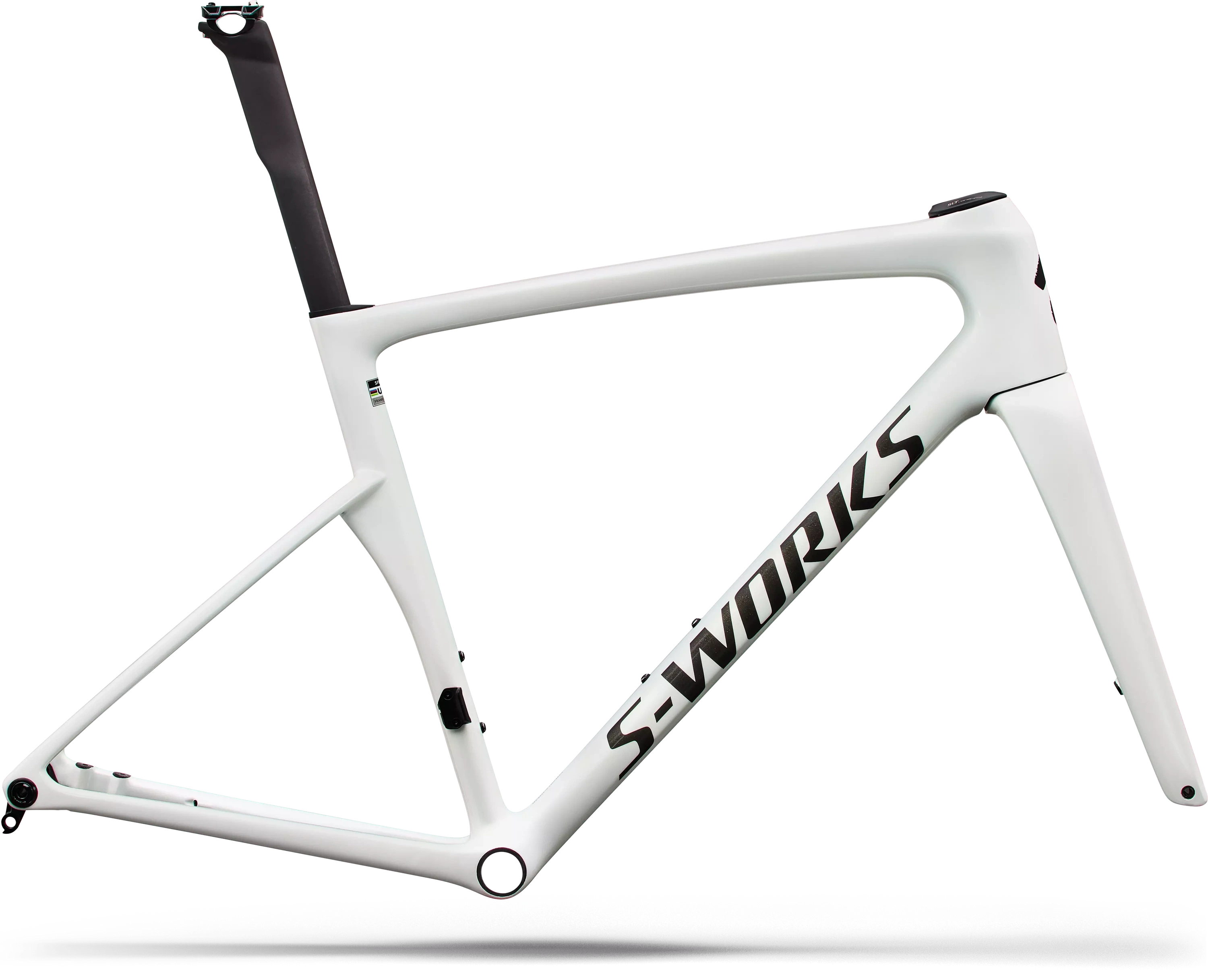 S Works Tarmac Sl9 Frameset Fact 12r Carbon 2027   Gloss White Silver Metallic fra Specialized