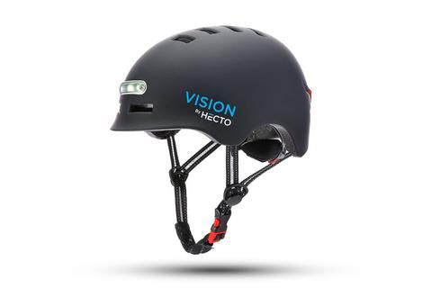 M. Indbygget Lys Sort   Cykelhjelm   Large (58 61 Cm) fra Hecto+ Vision