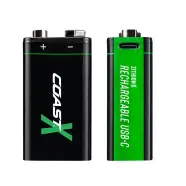 9v Usb C Genopladeligt Batteri 560mah (2 Stk.) fra Coast
