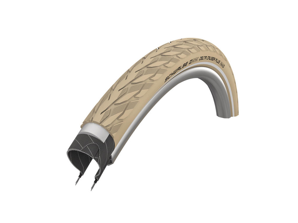 Delta Cruiser Plus   Punctureguard   28x1 1 2 (40 635) Creme Refleks fra Schwalbe