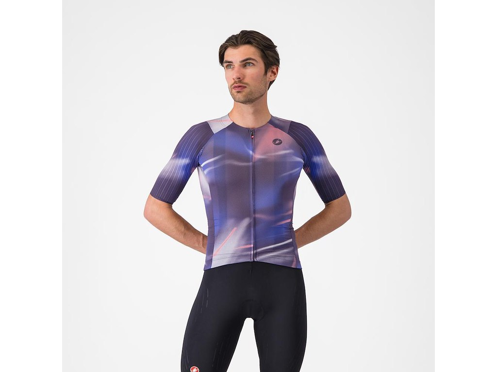 Aero Race 8s Jersey   Cykeltrøje   Korte ærmer   Herre   Night Shade Rosa Giro   M fra Castelli