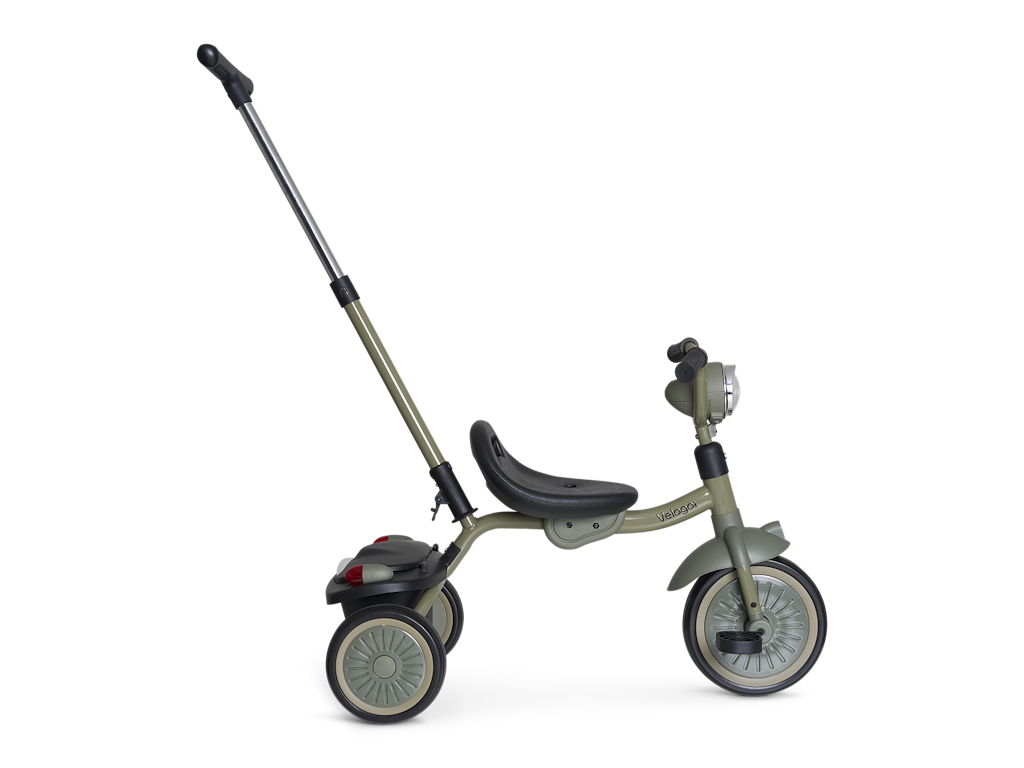 Tricycle With Push Handle Army Green fra Velogo