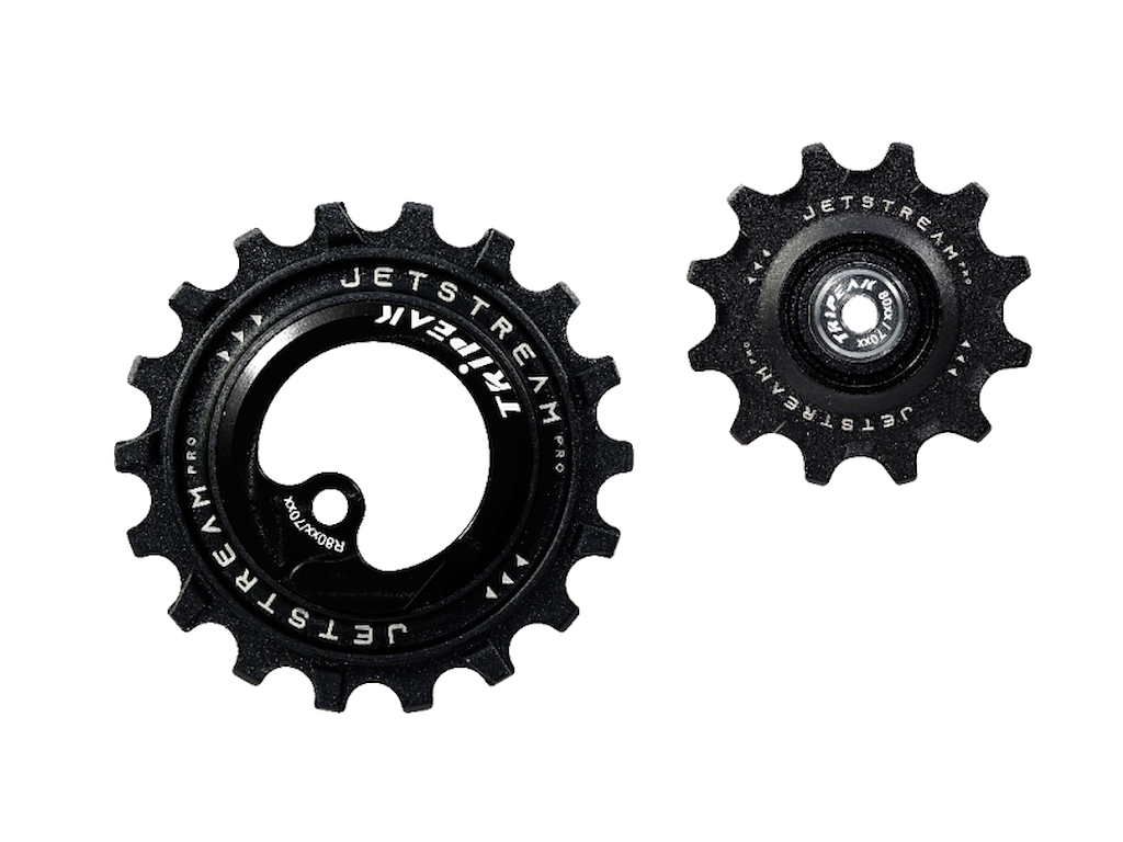 Oversized Pulleyhjul Jetstream Pro Keramiske Lejer Shimano R70xx, R80xx 12t 18t Sort fra Tripeak