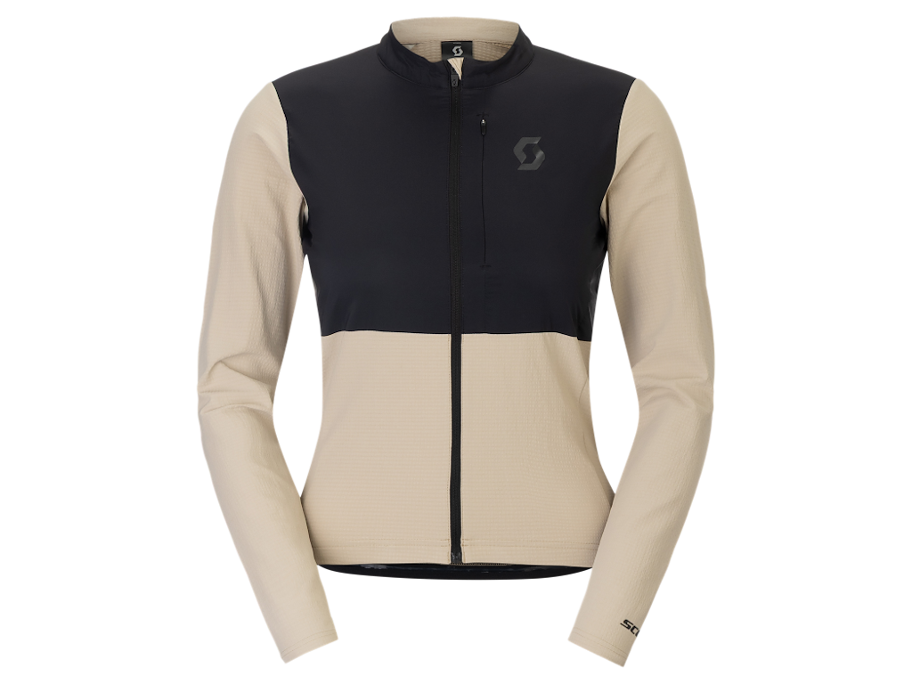 Endurance Warm   Cykeltrøje   Lange ærmer   Dame   Portobello Beige Sort   Str. Xs fra Scott
