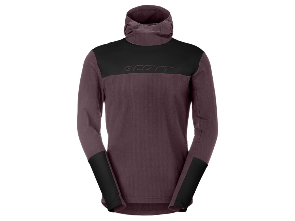 Vertic Pro Warm Hoodie   Hoodie   Herre   Cocoa Red Sort   Str. M fra Scott