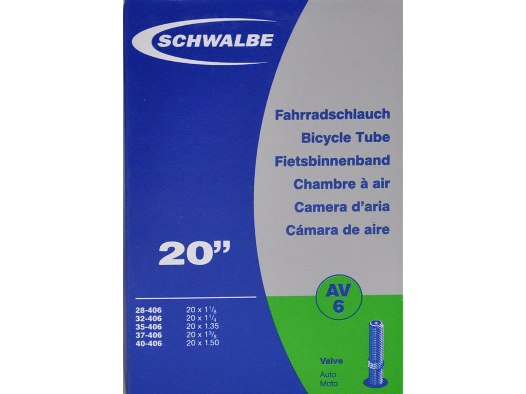 Slange 20 X 1,35 1,50 Med Auto Ventil Av6 fra Schwalbe