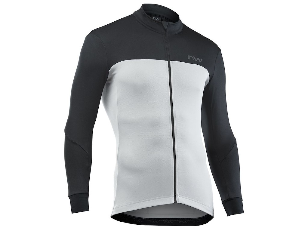 Force 2 Cykeltrøje Med Lange ærmer   Herre   Lysegrå Sort   Str.   2xl fra Northwave