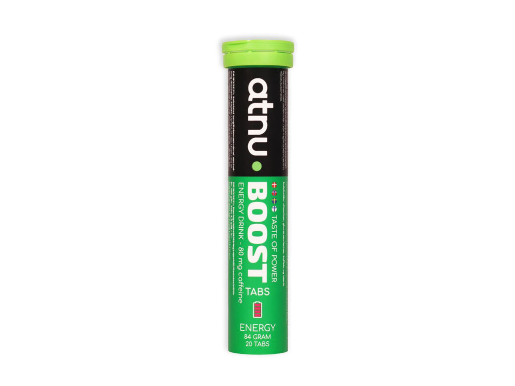 Boost Energy Drink   Koffeintabs Med Smag Af Lime Lemon   20 Tabs fra Atnu