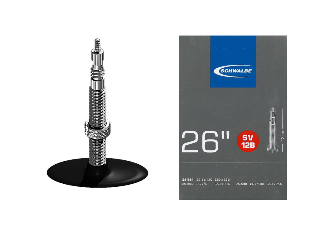 Slange 26 X 1.1 8 Med 40mm Lang Racerventil Sv12b fra Schwalbe
