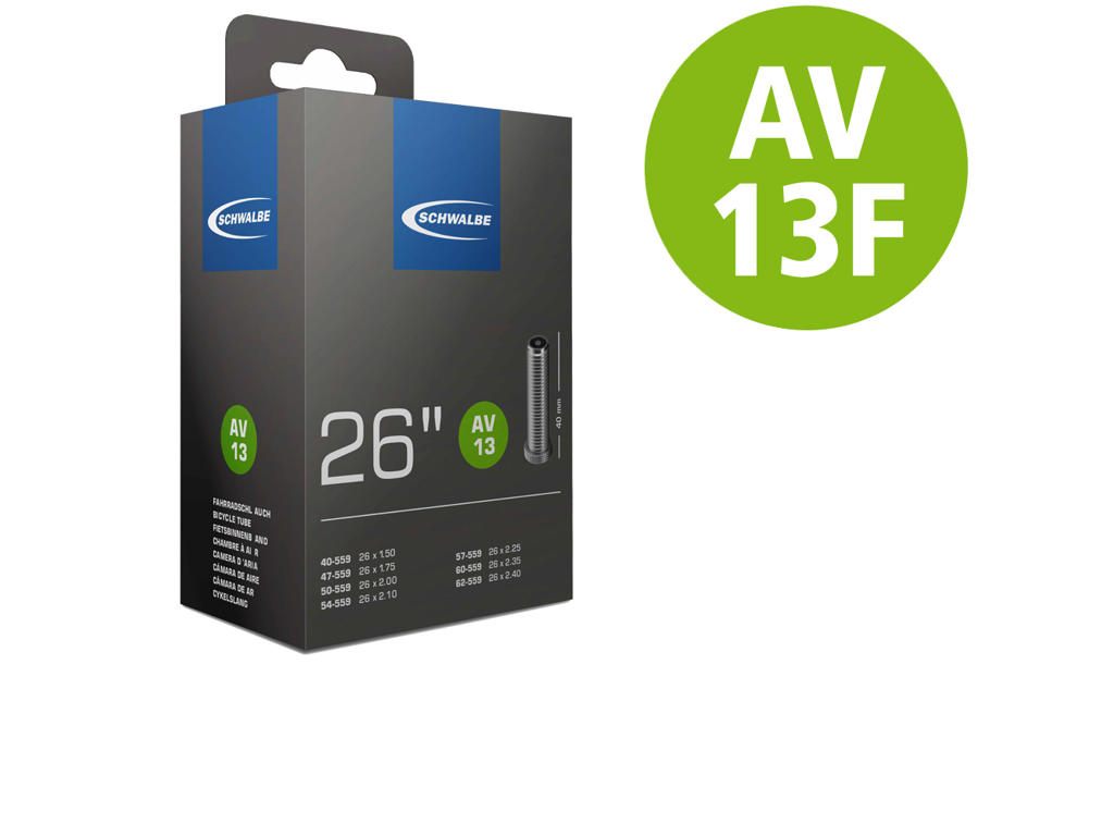 Slange 26 X 2,10 3,00 Freeride Med 40mm Lang Autoventil Av13f fra Schwalbe