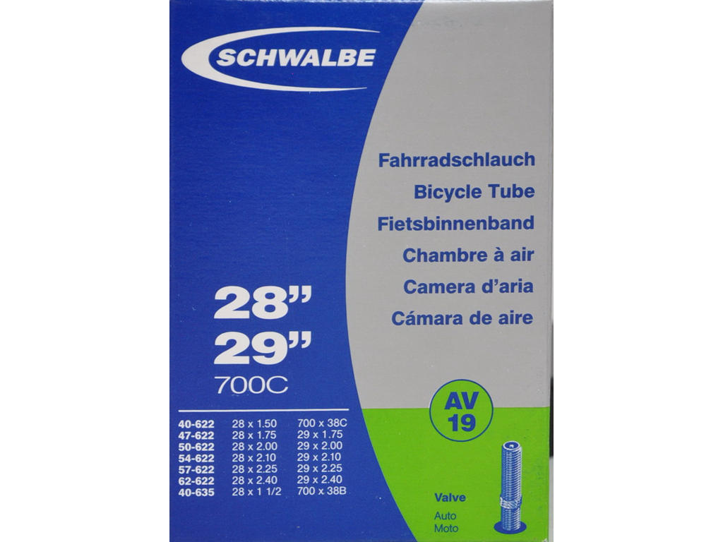Slange 700 X 40 62c 27 29" Med Auto Ventil Av19 fra Schwalbe