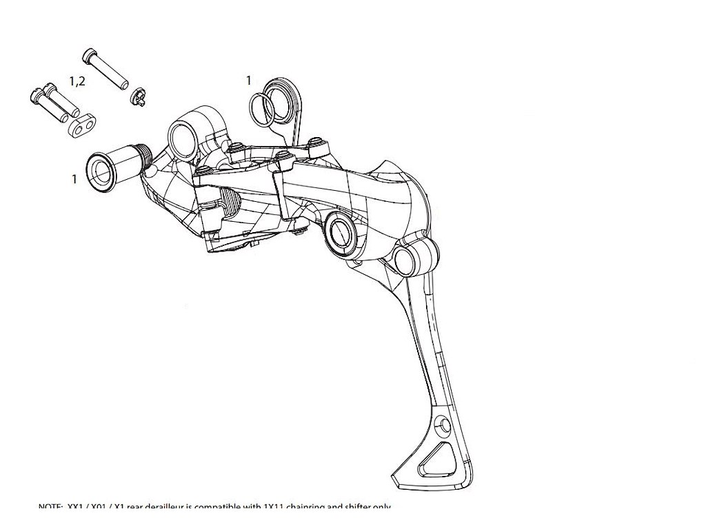Xx1 X01 11 Speed B Bolt Kit fra Sram
