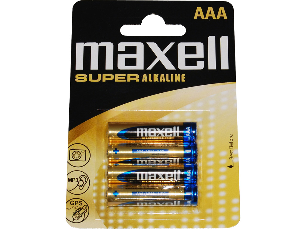 Batteri   Aaa Lr03 Alkaline S   4 Stk fra Maxell