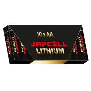 Lithium Aa Batteries   10 Pcs. Pack   Batteri fra Japcell