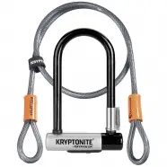 U Lock Kryptolok Mini 7 Vf 8.2cmx17.8cm And 4foot Cable   Cykellås fra Kryptonite
