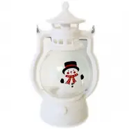 Lille Hvid Led Lanterne   Snemand (white B)   Lanterne fra Muto